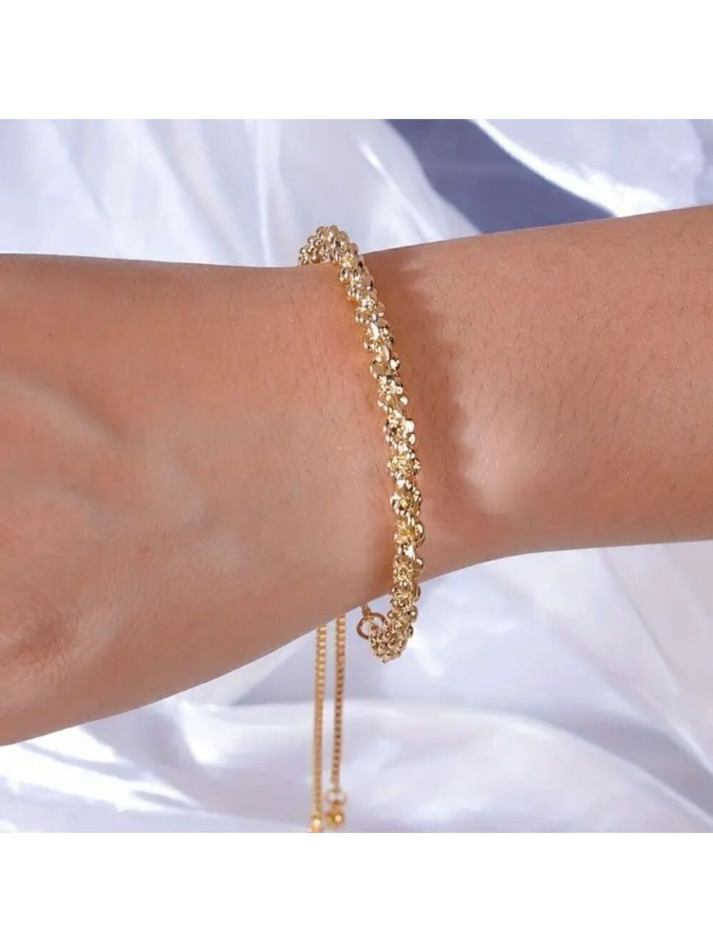 14K Gold Plated Knotted Chain Bracelet